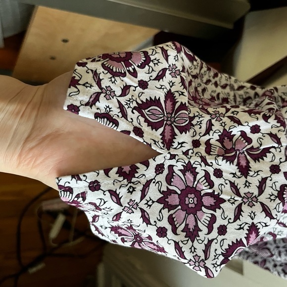 Loft Purple and White Floral Tie Waist Dress Size XS - Picture 5 of 9